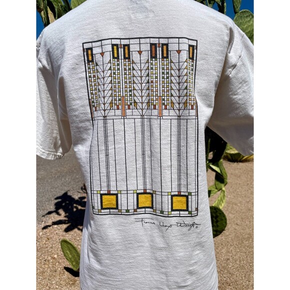 Frank Lloyd Wright T-Shirt Womens Small Graphic Southwest T-Shirt Small Cream S - Picture 4 of 14